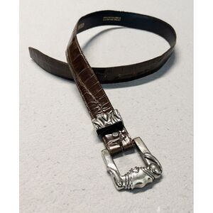 Vicenza Sport Alligator Print‎ Silver Hardware Belt Mens Size 32